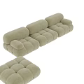 Soft Beige Modular Sofa With Modern Upholstered Design And Plush Cushions 3d model