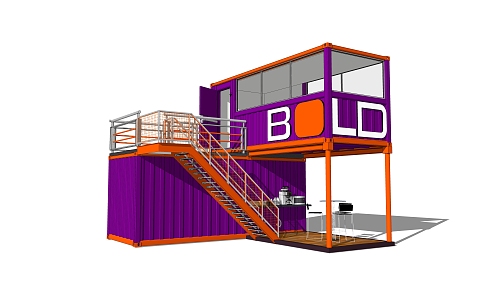 INDUSTRIAL LOFT CONTAINER CONSTRUCTION 3d model