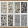 Various Background Wall Design Samples With Brick Stone Textures And Patterns 3d model