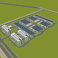 Modern Industrial Factory Park With Well Planned Layout Multiple Buildings And Green Areas