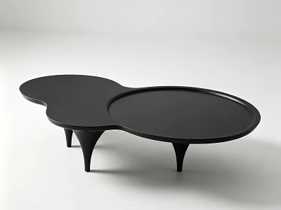 Modern Irregular Black Coffee Table With Artistic Curved Design For Minimalist Contemporary Home Decor 3d model
