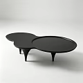 Modern Irregular Black Coffee Table With Artistic Curved Design For Minimalist Contemporary Home Decor