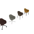Modern Fabric Office Chair in Brown Yellow Burgundy Gray with Metal Legs and Swivel Base
