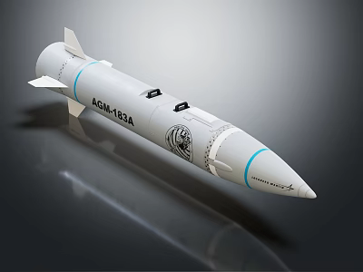 AGM-158A Missile White Military Weapon Detailed Design With Markings And Aerodynamic Structure 3d model