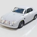 White Classic Two Door Sports Car With Sleek Body And Shiny Wheel Design