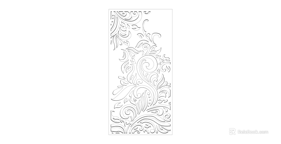 Intricate Carved Patterns With Curved Vines And Floral Leaf Designs 3d model 