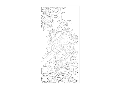 Intricate Carved Patterns With Curved Vines And Floral Leaf Designs 3d model