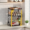 Style Kitchen Storage Rack Kitchen Storage Rack Black Shelf Seasoning Rack Seasoning Wine Glass Chopsticks Peanut Oil 3d model