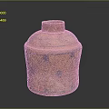 Hand Carved Clay Pottery Jar Sculpture With Red Black Colors And Geometric Patterns