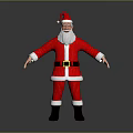 Santa Claus Themed Decorative Ornament Set With Red Outfit White Beard And Black Boots
