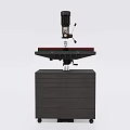 Industrial Equipment Workbench With Black Body Motor And Drawer Cabinet Red Guide Lines