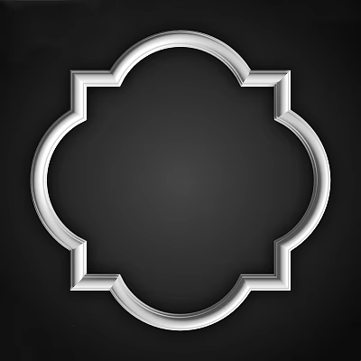 Elegant Silver Decorative Lines Forming Circular Ornate Frame On Black Background 3d model