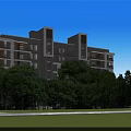 Modern Residential Building With Balconies Multi Storey White Brown Exterior Green Lawn And Trees