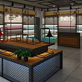 BAUO Shopping Mall Store Modern Interior With Shelves Display Areas And Bright Lighting