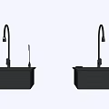 Modern Black Kitchen Sink with High Arc Faucet and Integrated Drying Rack