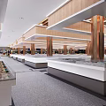 Spacious Aisles With Neat Shelves And Various Products In Modern Supermarket