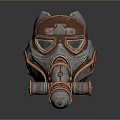 Steampunk Style Gas Mask With Leather Accents And Metal Mechanical Lenses