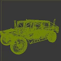 Military Humvee With Camouflage Paint And TP20 Marking Large OffRoad Tires And Military Design