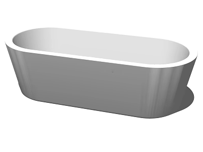 Modern White Freestanding Oval Shaped Bathtub Design For Bathroom Interior 3d model