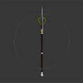 Mechanical Sci Fi Axe With Metal Blade Yellow Accents And Wooden Handle