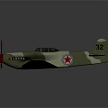 Camouflage Painted Model Airplane With Red Star Symbols Red Propeller And Tail Number 98