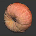Vibrant Smooth Striped Orange Fresh Pumpkin On Black Background With Reflection