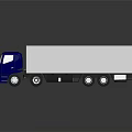 Blue Truck With White Cargo Container And Cab On Dark Surface 3d model