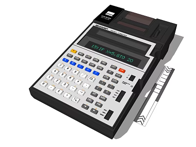 Office Appliance Calculator With Printing Function Display Screen And Keyboard Keys 3d model
