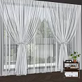Window screen curtain moving side 3d model