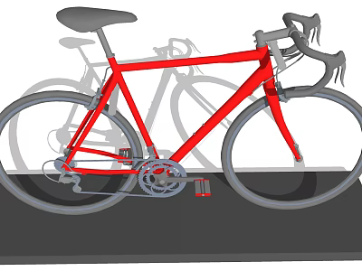 Stylish Red Bicycle With Black Seat Curved Handlebars And Spoked Wheels 3d model