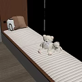 Cozy Window Seat Area With White Teddy Bears Decorative Pillow And Wooden Floor White Blinds