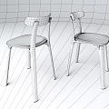 Modern Blue And Red Bar Stools With Minimalist Design And Sleek Structure