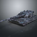 Detailed Modern 3D Tank Model With Armored Plates And Long Cannon Barrel