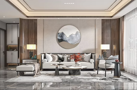 New Chinese Living Room 3d model