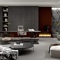 Modern Luxury Executive Office Interior Design With Premium Desk And Cozy Sofa Lounge Space