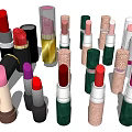 Assorted Cosmetic Lipsticks With Various Colors And Stylish Shiny Designs