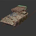 Military Weapon Armored Vehicle With Six Wheeled Missile Launcher System And Camouflage Pattern
