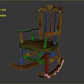 Traditional Style Wooden Rocking Chair With Carved Details Natural Wood Grain And Armrests
