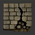 Scenic View Of Cracked Stone Bricks With Broken Structure In Natural Landscape