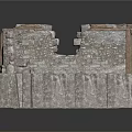Ancient Great Wall 3D Model With Stone Fortress Walls And Crenellations