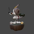 Cartoon Game Character Holding Large Cannon With Floral Headpiece And Outfit Standing On Platform