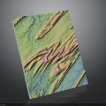 Colorful Textured Decorative Panel With Green Yellow Blue Pink Wavy Striped Pattern