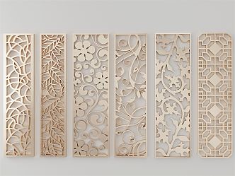 Light Luxury Partition Metal Carved 3d model