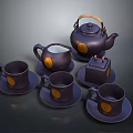 Vintage Style Ceramic Tea Set With Teapot Cups Saucers And Sugar Bowl