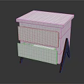 Minimalist White Bedside Table With Two Drawers And Wooden Legs Design