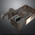 Modern Industrial Equipment System With Ventilation Ducts Control Panels And Metal Enclosure
