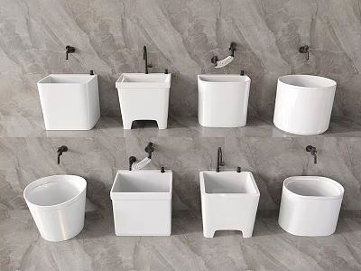 Modern ceramic mop pool faucet mop pool mop pool square round 3d model