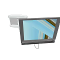 Modern Computer Monitor Screen With Adjustable Wall Mount Stand And Connected Cables 3d model