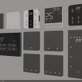 Various Modern Switch Panels Featuring Smart Control Temperature Display And Wall Mounted Design