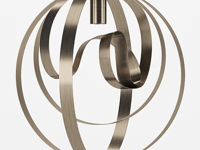 Elegant Modern Brushed Metal Decorative Light with Intricate Spherical Hanging Design 3d model